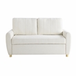 Serta Garnet Convertible Loveseat in Ivory Fabric Upholstery