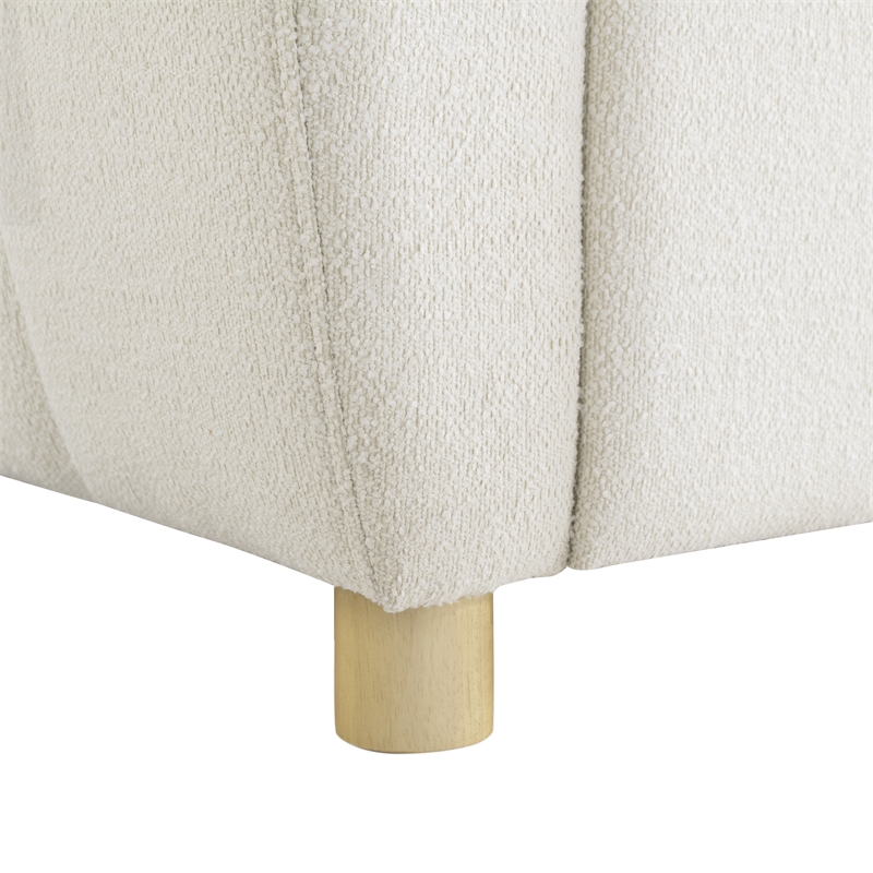 Serta Garnet Convertible Loveseat in Ivory Fabric Upholstery