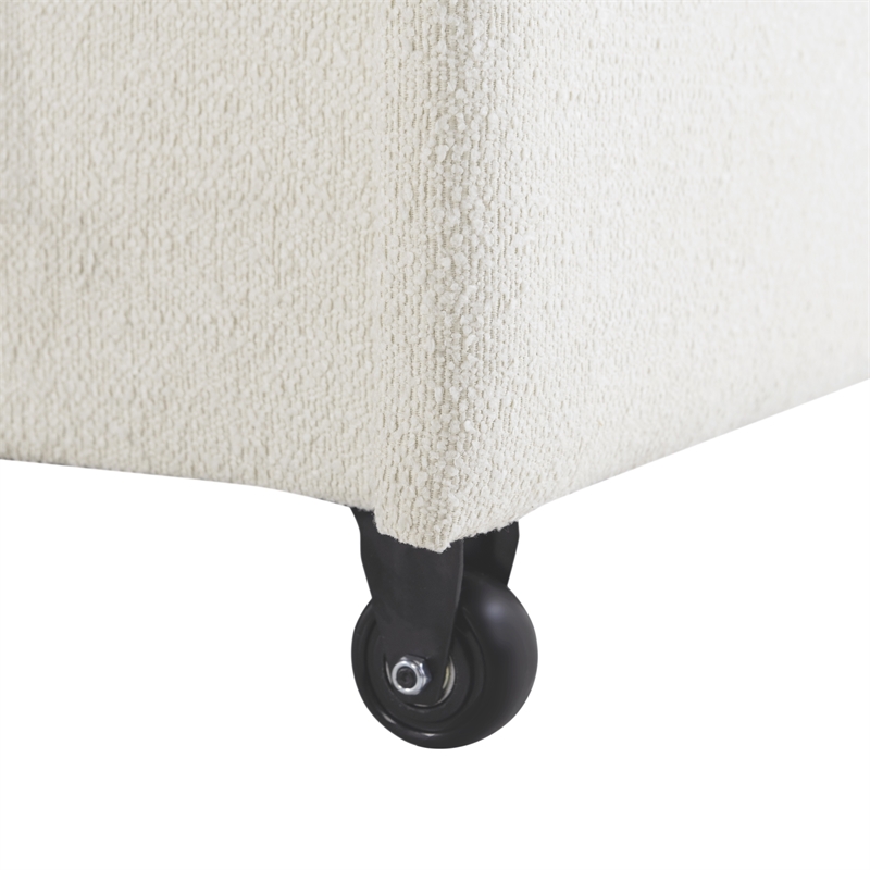 Serta Garnet Convertible Loveseat in Ivory Fabric Upholstery