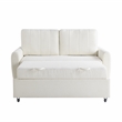 Serta Garnet Convertible Loveseat in Ivory Fabric Upholstery