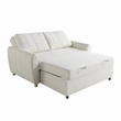 Serta Garnet Convertible Loveseat in Ivory Fabric Upholstery