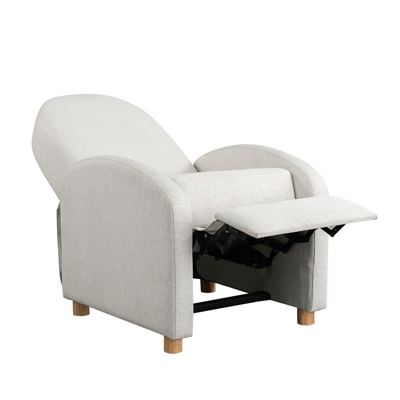 LifeStyle Solutions Relax Lounger Lacey Pushback Recliner Cream Polyester Fabric