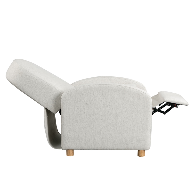 LifeStyle Solutions Relax Lounger Lacey Pushback Recliner Cream Polyester Fabric