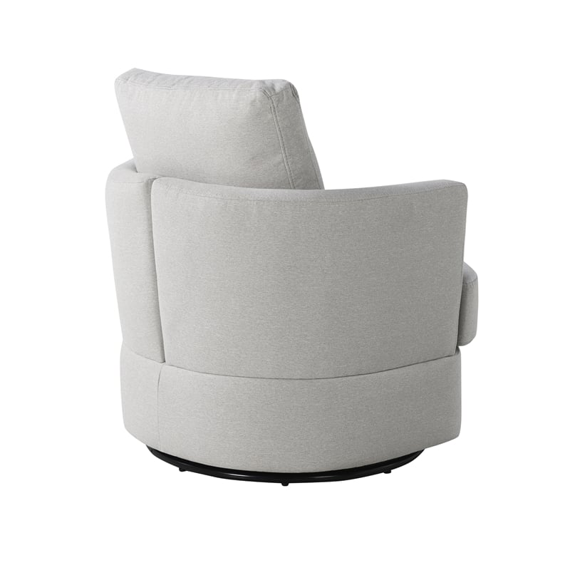 Studio Living Emily Swivel Accent Chair in Ivory Polyester Fabric