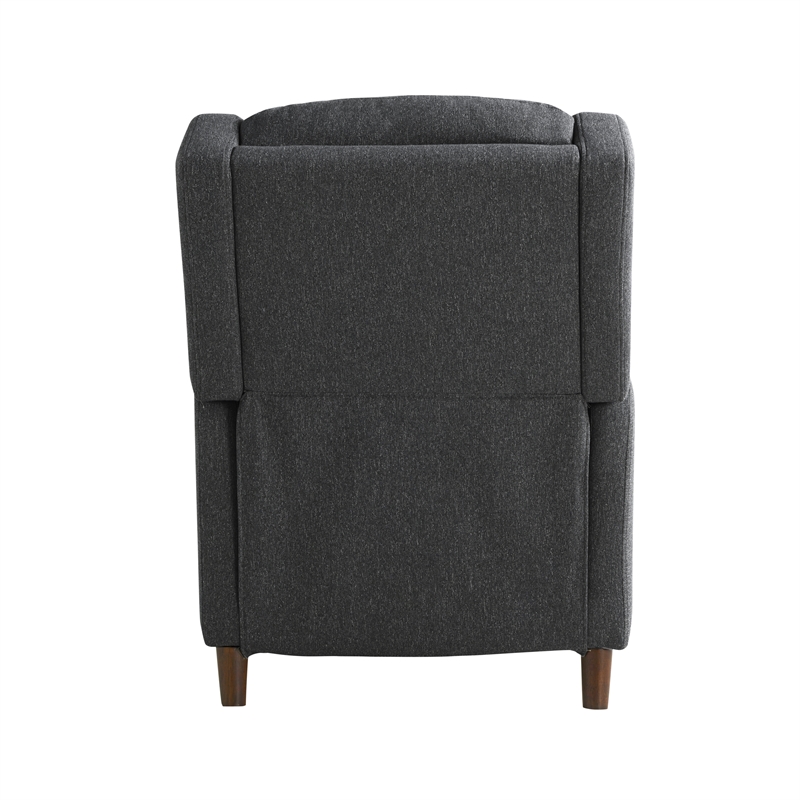 Relax A Lounger Clauson Pushback Recliner in Charcoal Polyester Fabric