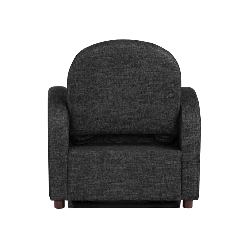 Serta Tracy Convertible Chair in Black Chenille Fabric Upholstery