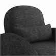 Serta Tracy Convertible Chair in Black Chenille Fabric Upholstery