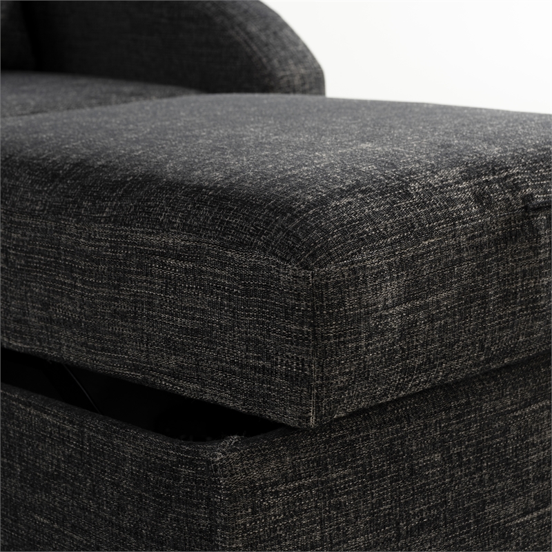 Serta Tracy Convertible Chair in Black Chenille Fabric Upholstery