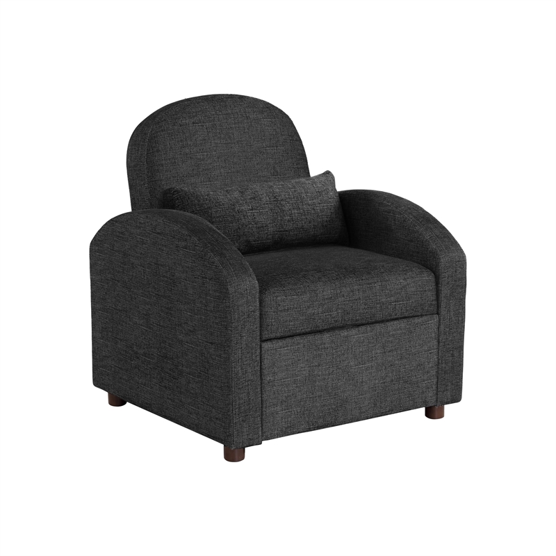 Serta Tracy Convertible Chair in Black Chenille Fabric Upholstery