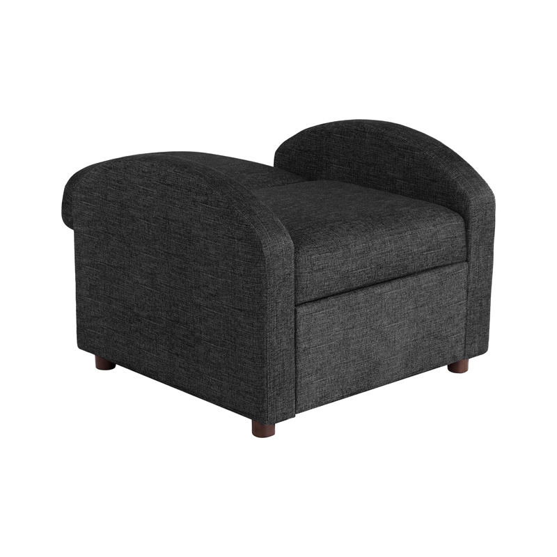 Serta Tracy Convertible Chair in Black Chenille Fabric Upholstery
