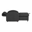 Serta Tracy Convertible Chair in Black Chenille Fabric Upholstery