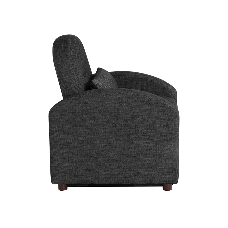 Serta Tracy Convertible Chair in Black Chenille Fabric Upholstery