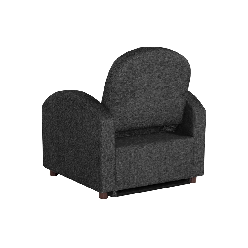 Serta Tracy Convertible Chair in Black Chenille Fabric Upholstery