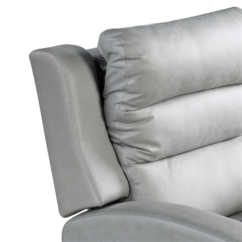 Relax A Lounger Ashland Power Recliner Sofa in Gray Vegan Faux Leather