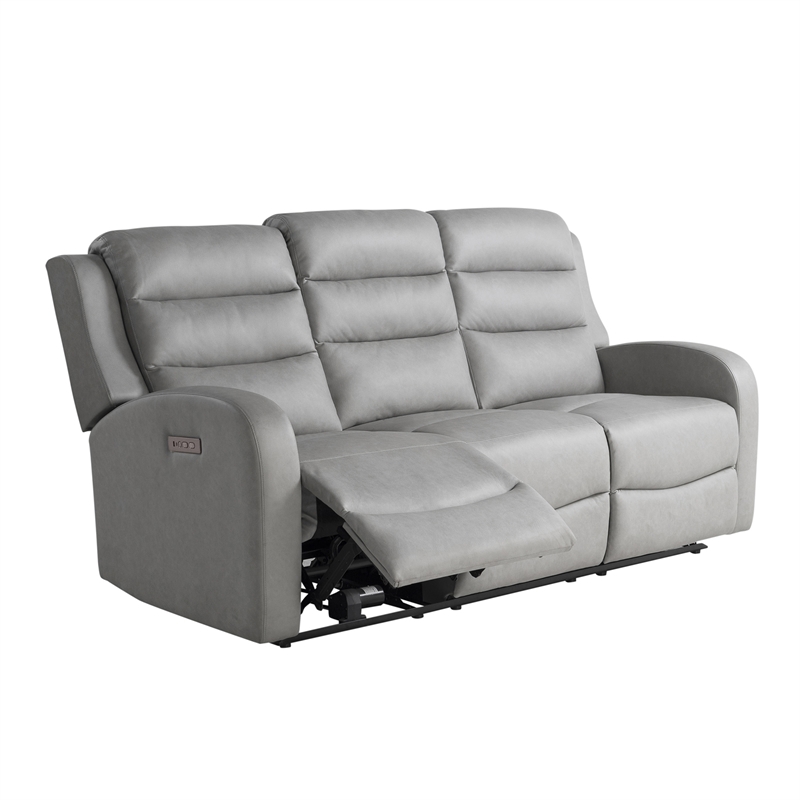 Relax A Lounger Ashland Power Recliner Sofa in Gray Vegan Faux Leather