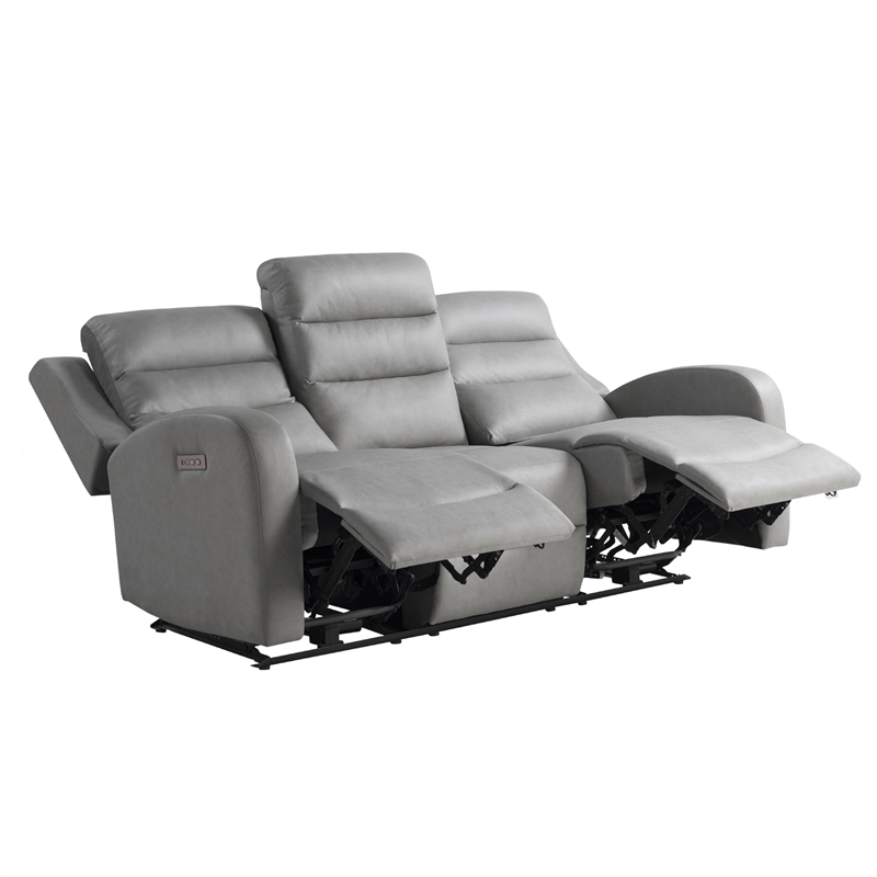Relax A Lounger Ashland Power Recliner Sofa in Gray Vegan Faux Leather