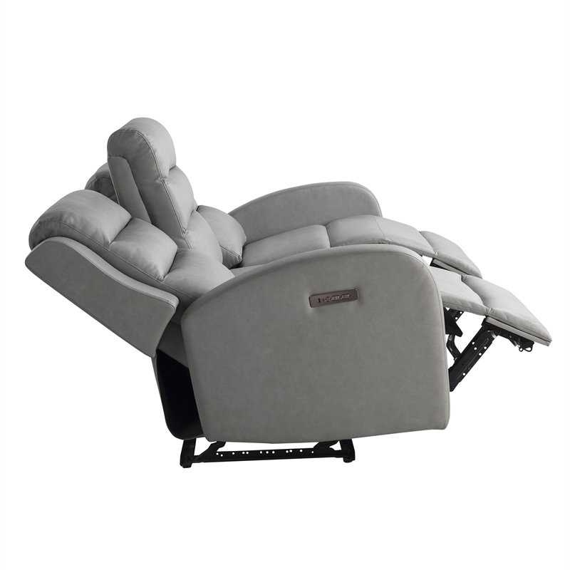 Relax A Lounger Ashland Power Recliner Sofa in Gray Vegan Faux Leather