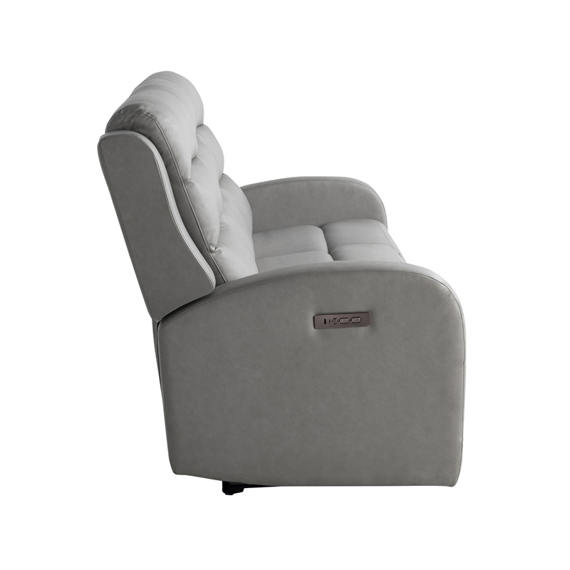 Relax A Lounger Ashland Power Recliner Sofa in Gray Vegan Faux Leather