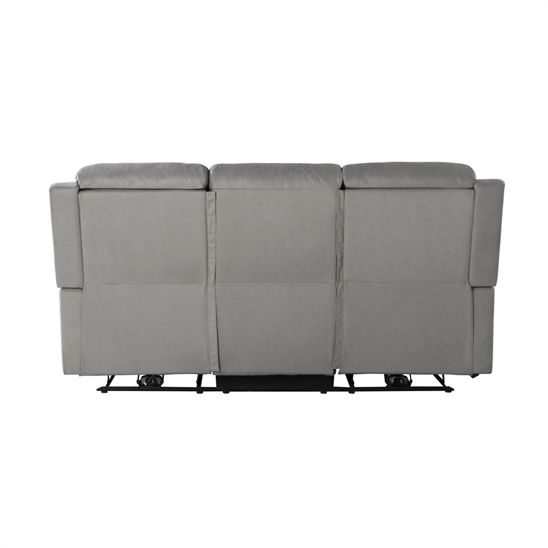 Relax A Lounger Ashland Power Recliner Sofa in Gray Vegan Faux Leather