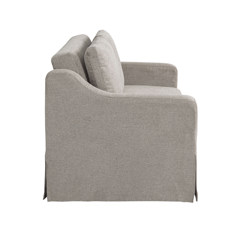 Serta Hathaway Convertible Loveseat in Taupe Woven Fabric Upholstery