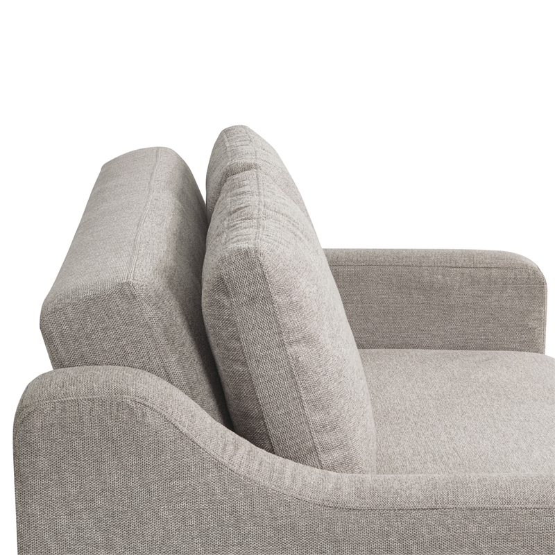 Serta Hathaway Convertible Loveseat in Taupe Woven Fabric Upholstery