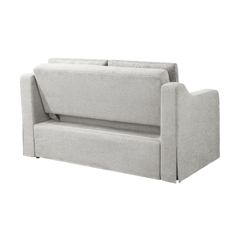 Serta Hathaway Convertible Loveseat in Beige Woven Fabric Upholstery