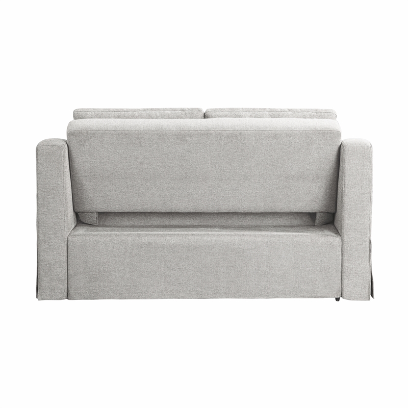 Serta Hathaway Convertible Loveseat in Beige Woven Fabric Upholstery