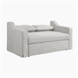 Serta Hathaway Convertible Loveseat in Beige Woven Fabric Upholstery