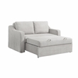 Serta Hathaway Convertible Loveseat in Beige Woven Fabric Upholstery