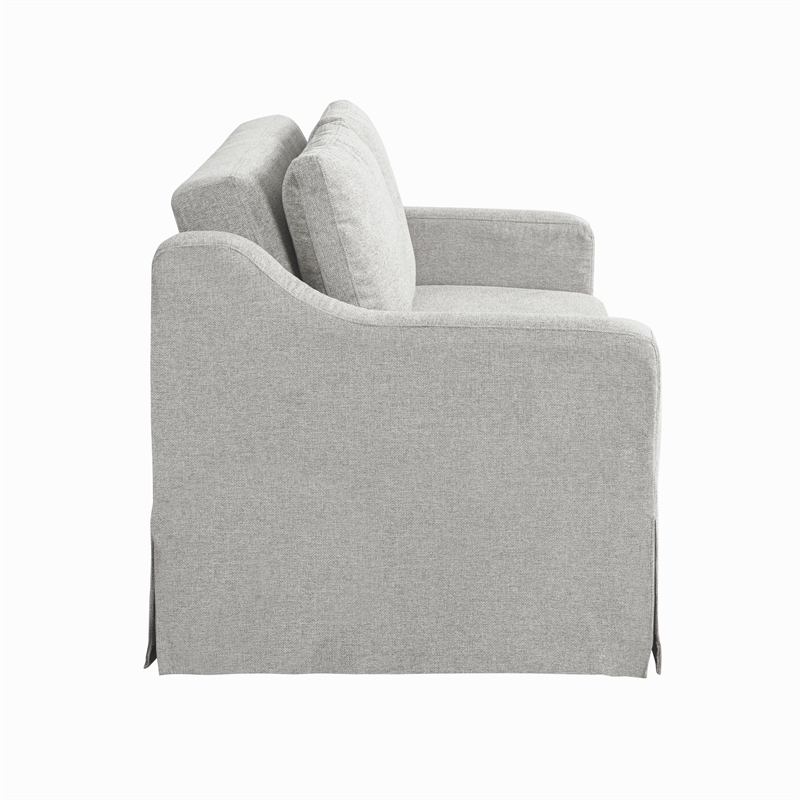 Serta Hathaway Convertible Loveseat in Beige Woven Fabric Upholstery