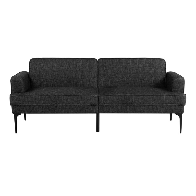 Serta Paulsen Convertible Sofa in Black Chenille Fabric Upholstery