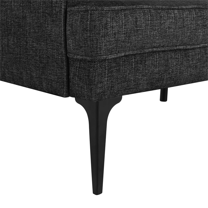 Serta Paulsen Convertible Sofa in Black Chenille Fabric Upholstery