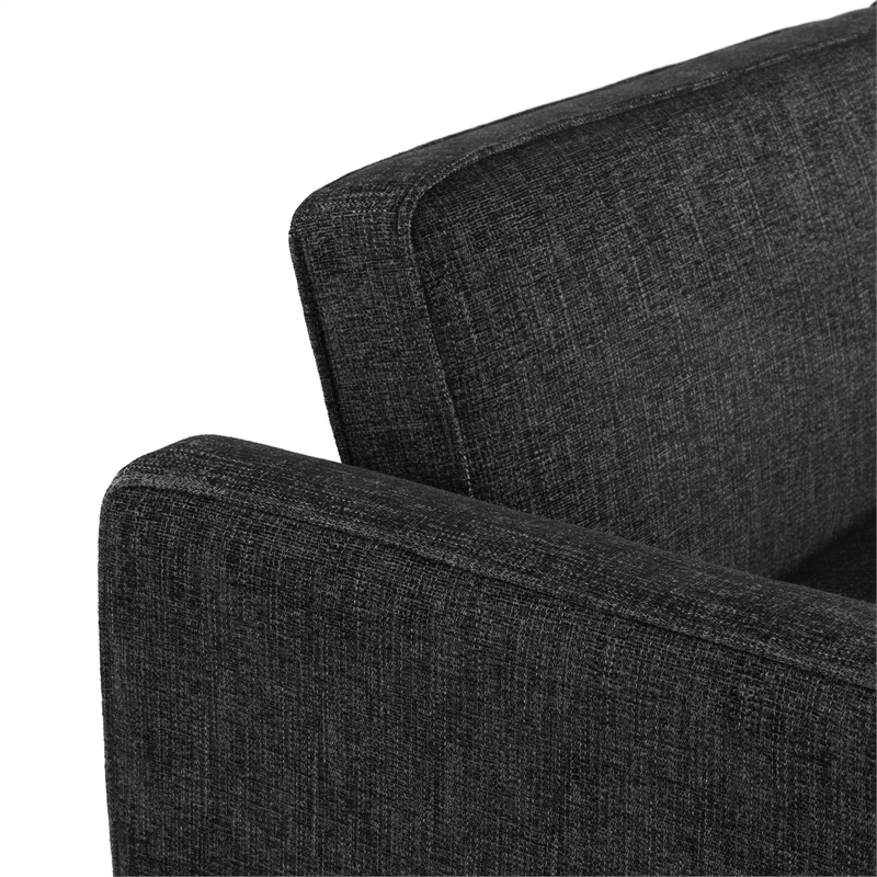 Serta Paulsen Convertible Sofa in Black Chenille Fabric Upholstery