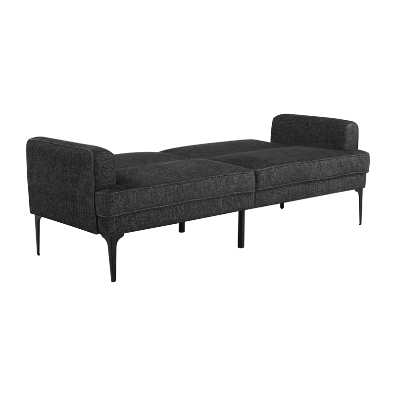 Serta Paulsen Convertible Sofa in Black Chenille Fabric Upholstery