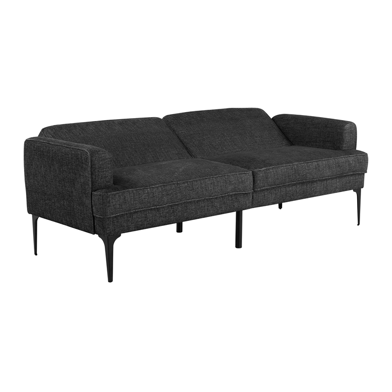 Serta Paulsen Convertible Sofa in Black Chenille Fabric Upholstery