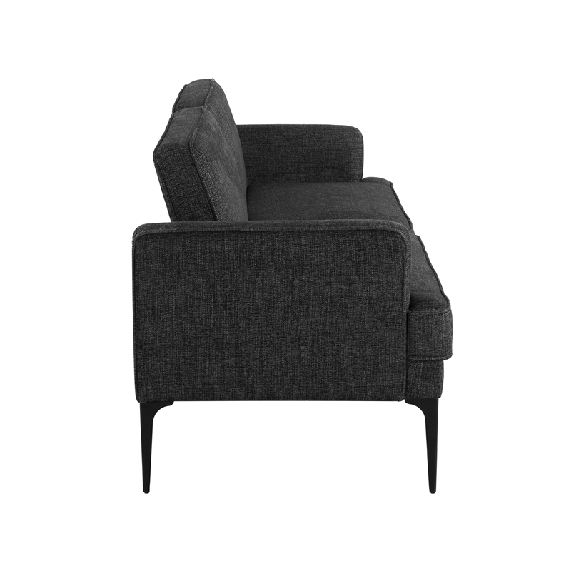 Serta Paulsen Convertible Sofa in Black Chenille Fabric Upholstery