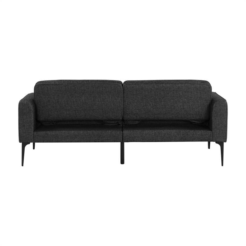 Serta Paulsen Convertible Sofa in Black Chenille Fabric Upholstery