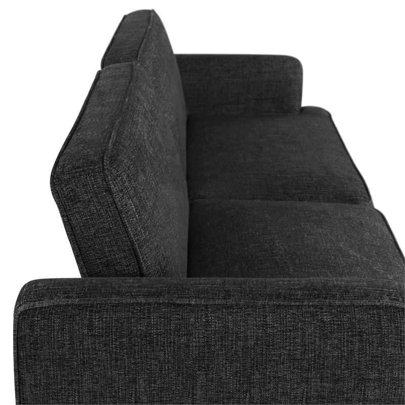 Serta Paulsen Convertible Sofa in Black Chenille Fabric Upholstery