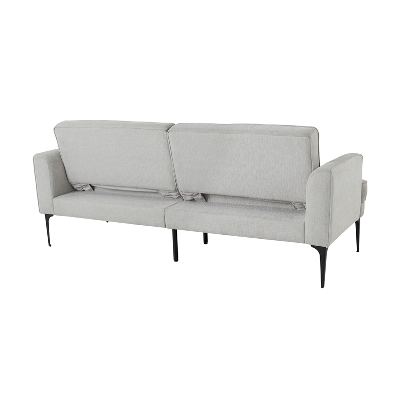 Serta Paulsen Convertible Sofa in Light Gray Chenille Fabric