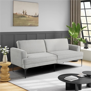 Serta Paulsen Convertible Sofa in Light Gray Chenille Fabric