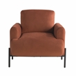 Studio Living Kensington Accent Chair in Rust Velvet Fabric Upholstery