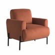 Studio Living Kensington Accent Chair in Rust Velvet Fabric Upholstery
