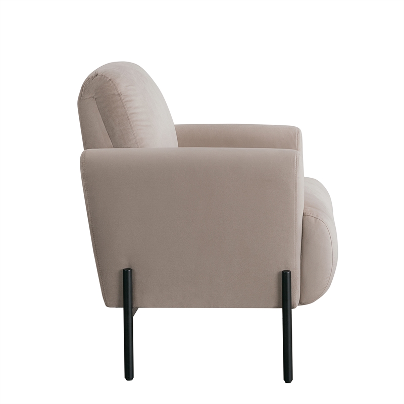 Studio Living Kensington Accent Chair in Taupe Velvet Fabric