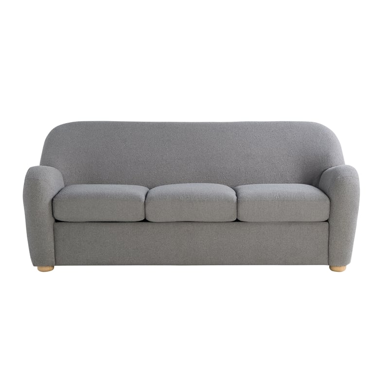 Studio Living Greenville Sofa in Gray Boucle Fabric Upholstery