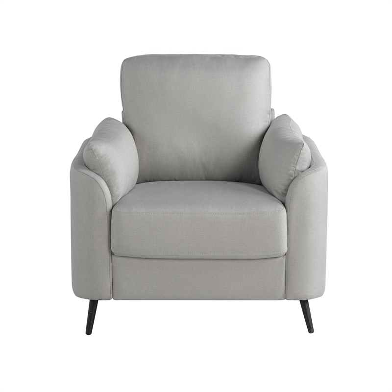 Studio Living Bradley Chair in Smoke Gray Woven Fabric Upholstery