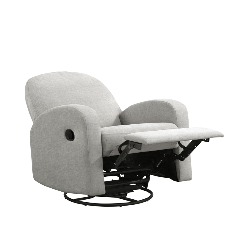 Relax A Lounger Parson Swivel Rocker Recliner in Light Gray Polyeseter Fabric
