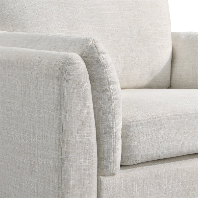 Studio Living Statham Chair in Cream Woven Fabric Upholstery