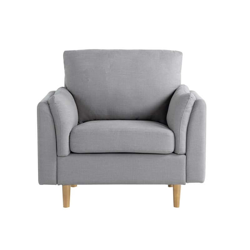 Studio Living Statham Arm Chair in Light Gray Woven Fabric Upholstery