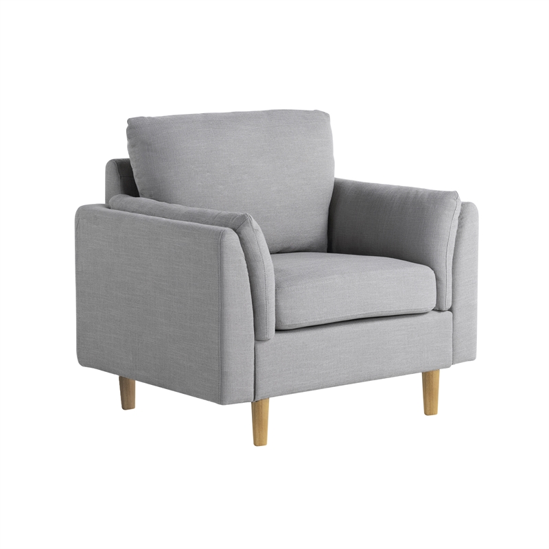 Studio Living Statham Arm Chair in Light Gray Woven Fabric Upholstery
