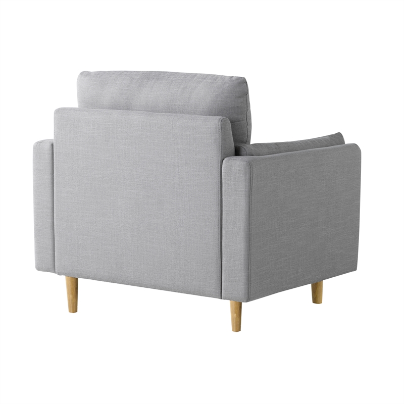 Studio Living Statham Arm Chair in Light Gray Woven Fabric Upholstery